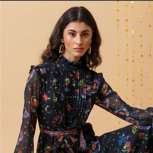 Emily Lovelock Tops - Emily Lovelock Sheer Heart Top Size XS